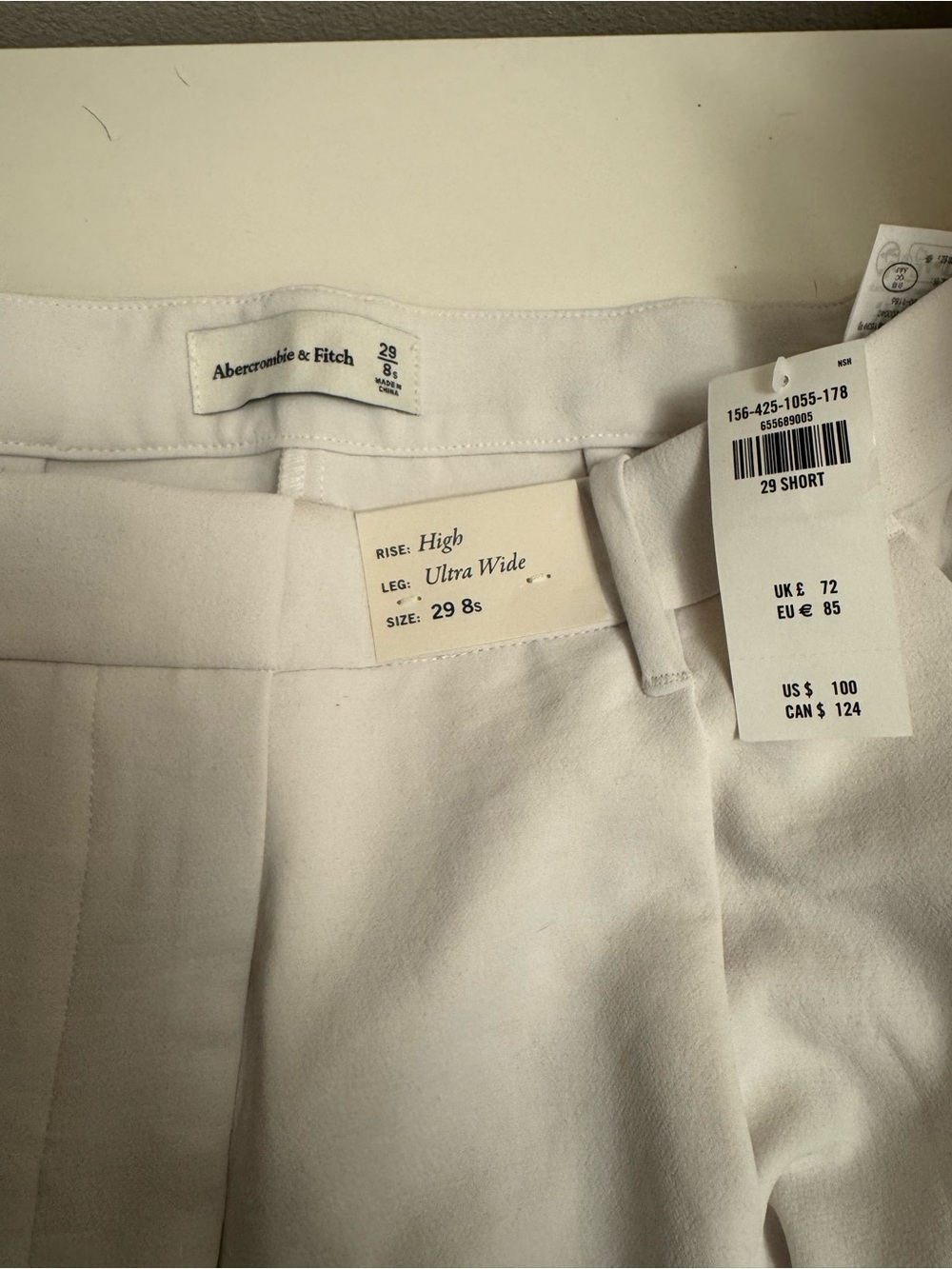 Abercrombie & Fitch Ivory Wide-Leg Trousers - Picture 5 of 6